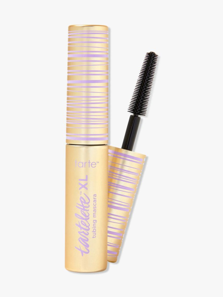 Tarte Travel-Size Tartelette XL Tubing Mascara yellow striped mini mascara on light gray background